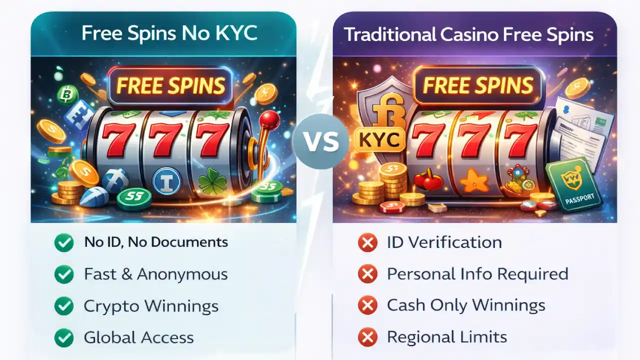 Free Spins No KYC vs. Traditional Casino FS